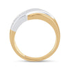 14kt Yellow Gold Mens Round Diamond 5-Stone Band Ring 1 Cttw