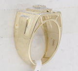 10kt Yellow Gold Mens Round Diamond Square Cluster Ring 1/2 Cttw