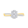 10kt Yellow Gold Womens Round Diamond Oval Cluster Ring 1/4 Cttw