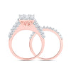 10kt Rose Gold Round Diamond Bridal Wedding Ring Band Set 2 Cttw