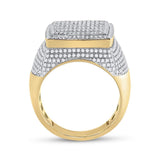10kt Yellow Gold Mens Baguette Diamond Square Ring 2 Cttw
