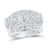 14kt White Gold Mens Round Diamond Band Ring 4 Cttw