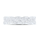 10kt White Gold Womens Round Diamond Braid Band Ring 1/3 Cttw