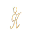 10kt Yellow Gold Womens Round Diamond K Initial Letter Pendant 1/2 Cttw