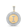 10kt Yellow Gold Mens Round Diamond I Letter Charm Pendant 1-1/5 Cttw