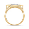 10kt Yellow Gold Mens Round Diamond Square Cluster Ring 3/8 Cttw