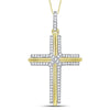 10kt Yellow Gold Mens Round Diamond Cross Charm Pendant 1/5 Cttw