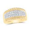 10kt Yellow Gold Mens Round Diamond Rope-accent Band Ring 3/4 Cttw