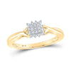 10kt Yellow Gold Womens Round Diamond Cluster Ring 1/10 Cttw