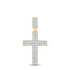 10kt Yellow Gold Mens Round Diamond Cross Charm Pendant 1 Cttw