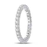 14kt White Gold Womens Round Diamond Eternity Wedding Band 1 Cttw