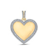 10kt Yellow Gold Mens Round Diamond Heart Memory Charm Pendant 2 Cttw