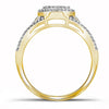 10kt Yellow Gold Womens Round Diamond Oval Cluster Twist Ring 1/2 Cttw