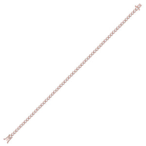 10kt Rose Gold Womens Round Diamond Studded Tennis Bracelet 2 Cttw