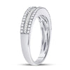 14kt White Gold Womens Round Diamond Anniversary Band Ring 1/2 Cttw