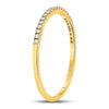 10kt Yellow Gold Womens Round Diamond Stackable Band Ring 1/8 Cttw