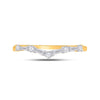 14kt Yellow Gold Womens Baguette Diamond Chevron Band Ring 1/5 Cttw