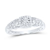 Sterling Silver Round Diamond Heart Bridal Wedding Engagement Ring 1/5 Cttw