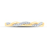 10kt Yellow Gold Womens Round Diamond Twist Stackable Band Ring 1/12 Cttw