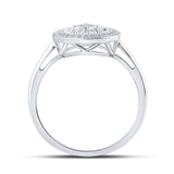 10kt White Gold Womens Round Diamond Circle Ring 1/10 Cttw