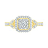 10kt Yellow Gold Womens Round Diamond Square Ring 1/3 Cttw