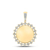 10kt Yellow Gold Mens Round Diamond Memory Circle Charm Pendant 1/3 Cttw