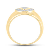 10kt Yellow Gold Mens Round Diamond Cluster Ring 1/5 Cttw