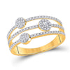 10kt Yellow Gold Womens Round Diamond Band Ring 1/3 Cttw