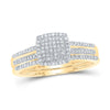 10kt Yellow Gold Round Diamond Bridal Wedding Ring Band Set 1/3 Cttw