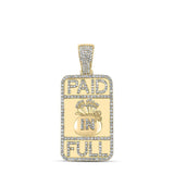 10kt Yellow Gold Mens Round Diamond Paid in Full Charm Pendant 2-1/3 Cttw