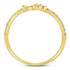 10kt Yellow Gold Womens Round Diamond Spade Stackable Band Ring 1/6 Cttw