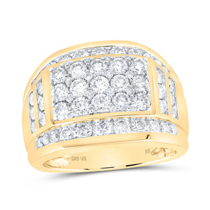 10kt Yellow Gold Mens Round Diamond Band Ring 3 Cttw