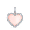 10kt Rose Gold Mens Round Diamond Heart Charm Pendant 2 Cttw