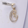 10kt Yellow Gold Womens Round Diamond Crescent Moon Heart Pendant 1/10 Cttw