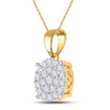 10kt Yellow Gold Womens Round Diamond Cluster Pendant 2 Cttw