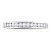 14kt White Gold Womens Round Diamond Wedding Channel Set Band 1/4 Cttw