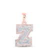 10kt Two-tone Gold Womens Round Diamond Z Initial Letter Pendant 1/4 Cttw