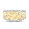 10kt Yellow Gold Mens Round Diamond Nugget Band Ring 3/4 Cttw