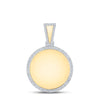 14kt Yellow Gold Mens Round Diamond Circle Charm Pendant 7/8 Cttw