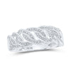 10kt White Gold Mens Round Diamond Curb Link Band Ring 1/4 Cttw