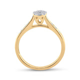 14kt Yellow Gold Womens Round Diamond Cluster Ring 1/4 Cttw