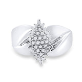 Sterling Silver Womens Round Diamond Cluster Ring 1/8 Cttw