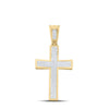 10kt Yellow Gold Mens Round Diamond Cross Charm Pendant 1/2 Cttw