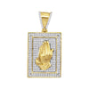 10kt Yellow Gold Mens Round Diamond Praying Hands Frame Charm Pendant 1/2 Cttw