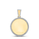 14kt Yellow Gold Mens Round Diamond Memory Circle Charm Pendant 5/8 Cttw