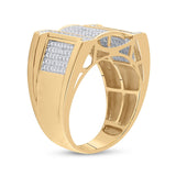 10kt Yellow Gold Mens Round Diamond Band Ring 5/8 Cttw