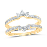 10kt Yellow Gold Womens Round Diamond Wrap Enhancer Wedding Band 1/2 Cttw