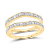 14kt Yellow Gold Womens Baguette Diamond Wrap Enhancer Wedding Band 1/3 Cttw