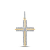 10kt Yellow Gold Mens Round Diamond Cross Charm Pendant 1/5 Cttw