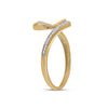 10kt Yellow Gold Womens Round Diamond S Curve Band Ring 1/20 Cttw